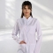 White Mandarin Collar Women's Lab Coat Alpaca Fabric