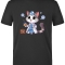 Cute Doctor Cat Printed Short Sleeve Black T-Shirt (100% Cotton Jersey Fabric)