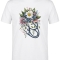 Botanical Stethoscope Printed Short Sleeve White T-Shirt (100% Cotton Jersey Fabric)