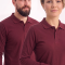 Бордовый свитшот с длинным рукавом и воротником-поло из ткани Lacoste