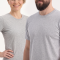 Grau-meliertes Kurzarm-T-Shirt aus 100 % Baumwoll-Jersey