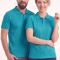 Türkisfarbenes Polo-Arbeits-T-Shirt Kurzarm aus gekämmtem Lacoste-Stoff