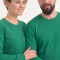 Brasilgrünes Rundhals-Langarm-T-Shirt aus 100 % Baumwoll-Jersey