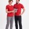 Rotes Kurzarm-T-Shirt aus 100 % Baumwoll-Jersey