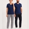 Navy Blue 100% Cotton Jersey V-Neck Short Sleeve T-Shirt