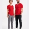 Red 100% Cotton Jersey V-Neck Short Sleeve T-Shirt