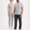 Grey Melange 100% Cotton Jersey V-Neck Short Sleeve T-Shirt