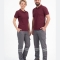 Graue 3 cm Doppelreihe reflektierende Stretch-Gabardin Arbeits Hose 16/12