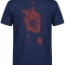 Anatomical Heart Printed Short Sleeve Navy Blue T-Shirt (100% Cotton Jersey Fabric)