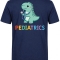Pediatrics Dino Baskılı Kısa Kol Lacivert Tişört (%100 Pamuk Penye Kumaş)