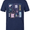 Zahnarzt-Welt Bedrucktes Kurzarm T-Shirt in Navyblau (100% Baumwoll-Jersey)