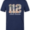 Blumenmuster 112 Notaufnahme Bedrucktes Kurzarm T-Shirt in Navyblau (100% Baumwoll-Jersey)