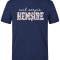 Florale Notaufnahme-Krankenschwester Bedrucktes Kurzarm T-Shirt in Navyblau (100% Baumwoll-Jersey)