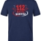 112 Notaufnahme-Helden Bedrucktes Kurzarm T-Shirt in Navyblau (100% Baumwoll-Jersey)