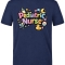 Pädiatrie-Krankenschwester Bedrucktes Kurzarm T-Shirt in Navyblau (100% Baumwoll-Jersey)