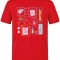 Zahnarzt-Welt Bedrucktes Kurzarm T-Shirt in Rot (100% Baumwoll-Jersey)