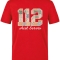 Blumenmuster 112 Notaufnahme Bedrucktes Kurzarm T-Shirt in Rot (100% Baumwoll-Jersey)