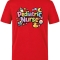 Pädiatrie-Krankenschwester Bedrucktes Kurzarm T-Shirt in Rot (100% Baumwoll-Jersey)