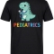 Pediatrics Dino Baskılı Kısa Kol Siyah Tişört (%100 Pamuk Penye Kumaş)