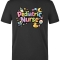 Pädiatrie-Krankenschwester Bedrucktes Kurzarm T-Shirt in Schwarz (100% Baumwoll-Jersey)