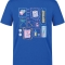 Zahnarzt-Welt Bedrucktes Kurzarm T-Shirt in Saxe-Blau (100% Baumwoll-Jersey)