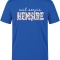 Florale Notaufnahme-Krankenschwester Bedrucktes Kurzarm T-Shirt in Saxe-Blau (100% Baumwoll-Jersey)