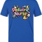 Pädiatrie-Krankenschwester Bedrucktes Kurzarm T-Shirt in Saxe-Blau (100% Baumwoll-Jersey)