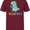 Pediatrics Dino Baskılı Kısa Kol Bordo Tişört (%100 Pamuk Penye Kumaş)