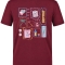Zahnarzt-Welt Bedrucktes Kurzarm T-Shirt in Bordeaux (100% Baumwoll-Jersey)