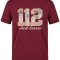 Blumenmuster 112 Notaufnahme Bedrucktes Kurzarm T-Shirt in Bordeaux (100% Baumwoll-Jersey)
