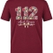 Schleifendetail 112 Paramedic Bedrucktes Kurzarm T-Shirt in Bordeaux (100% Baumwoll-Jersey)