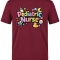 Pädiatrie-Krankenschwester Bedrucktes Kurzarm T-Shirt in Bordeaux (100% Baumwoll-Jersey)