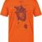 Anatomical Heart Printed Short Sleeve Orange T-Shirt (100% Cotton Jersey Fabric)