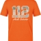 Blumenmuster 112 Notaufnahme Bedrucktes Kurzarm T-Shirt in Orange (100% Baumwoll-Jersey)