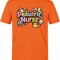 Pädiatrie-Krankenschwester Bedrucktes Kurzarm T-Shirt in Orange (100% Baumwoll-Jersey)