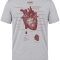 Anatomical Heart Printed Short Sleeve Grey Melange T-Shirt (100% Cotton Jersey Fabric)
