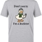 Футболка с коротким рукавом серо-меланжевого цвета с принтом Ducktor (100% хлопковая трикотажная ткань)
