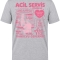 Notaufnahme-Café Bedrucktes Kurzarm T-Shirt in Grau meliert (100% Baumwoll-Jersey)